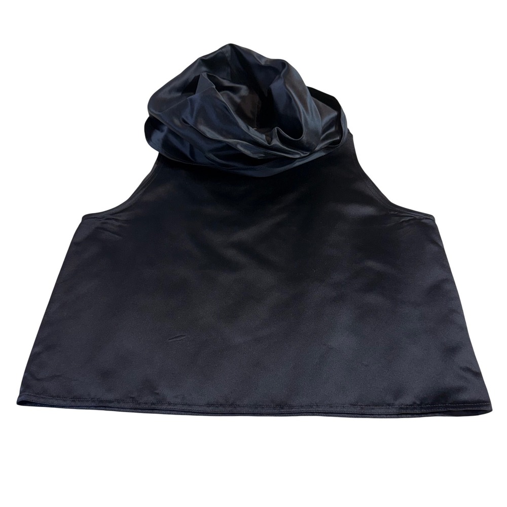 Vintage Zoran Silk Cowl Neck Tank Top Black Made Italy